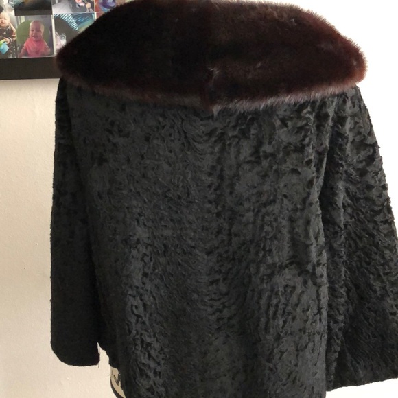Vintage short evening coat with fur collar - Picture 3 of 7